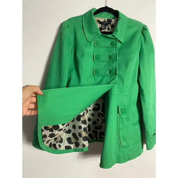 Sandro Sportswear Womens Double Breasted Long Sleeve Collared Blazer Green Sz M - Picture 4 of 8